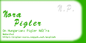 nora pigler business card